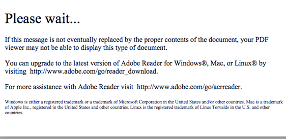 Adobe Reader Please Wait Error